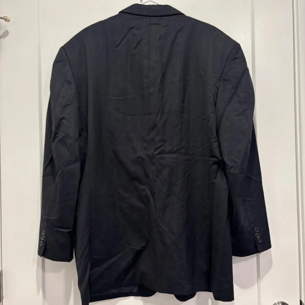 Versace V2 Mens Pinstripe Wool Blazer Sport Coat Made in Switzerland 44L/IT54L